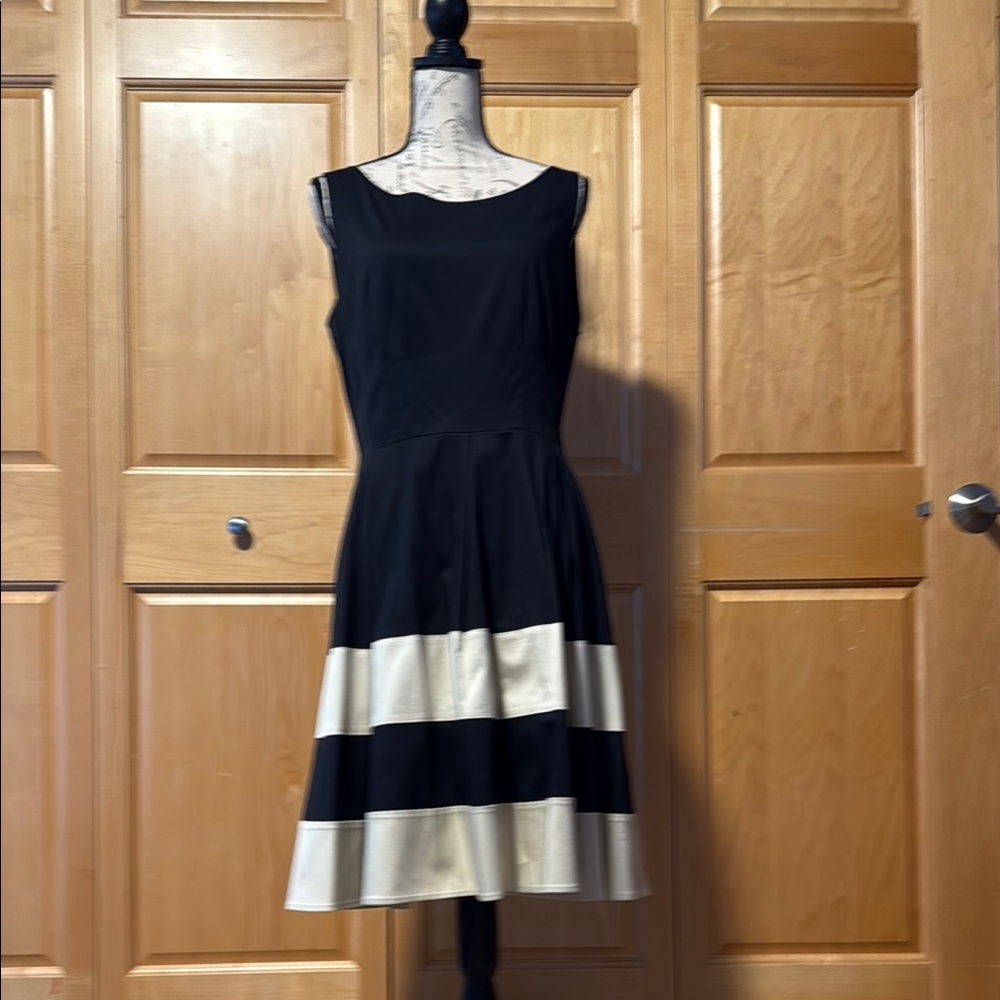 Kate Spade Black and Cream Sleeveless Dress - 12